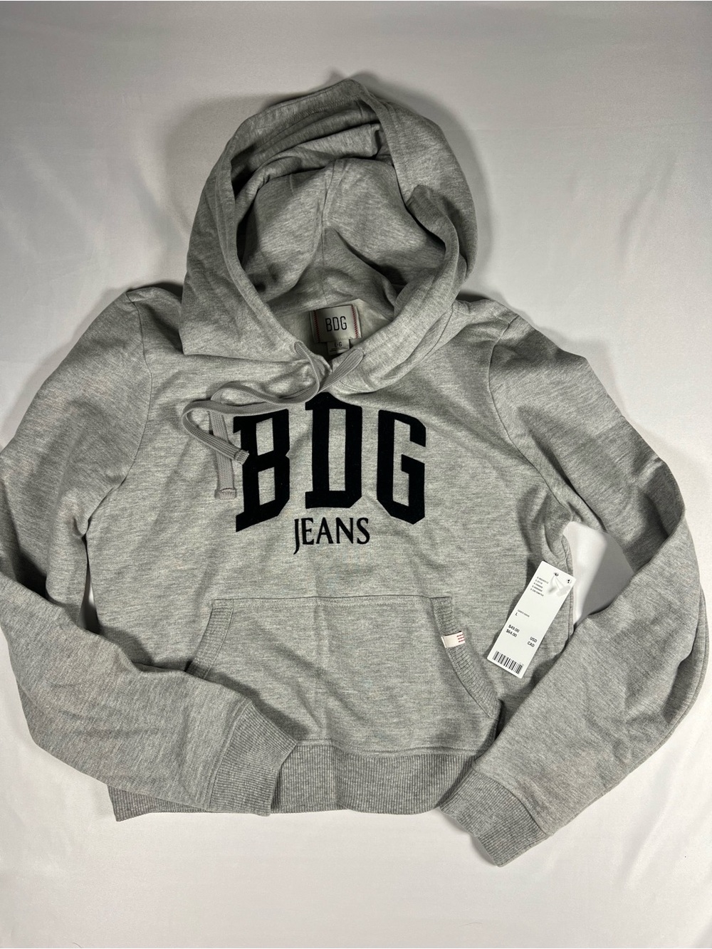 BDG Gray Pullover Hoodie with Black Logo